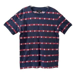 PacSun | Navy Blue Stars Stripes Short Sleeve Crew Neck Tee, Men's Medium